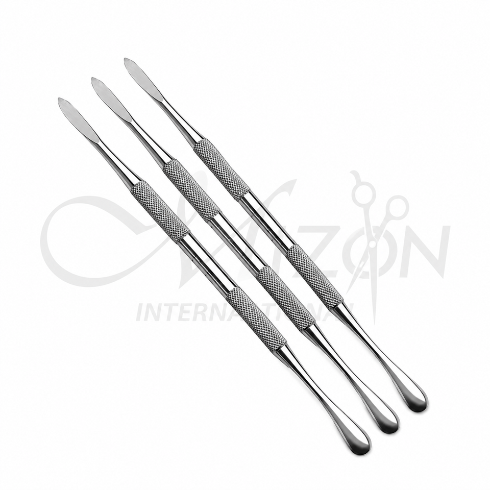 Mizon International 3 Dental Elevators 3mm Curved Premium Stainless Steel Root Elevator Set for Tooth Extraction and Oral Surgery