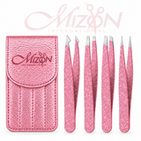 Mizon International 4PCS rose gold stainless steel eyebrow tweezer set professional precision beauty grooming tools