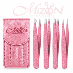 4PCS Eyebrow Tweezer Set | Stainless Steel Precision Beauty Tools | Mizon