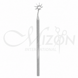 Mizon International 8-blade corneal marker with 10mm radial marking head and knurled stainless steel handle