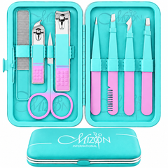 8PCS Tweezers & Nail Clippers Set | Eyebrow Grooming Kit | Mizon