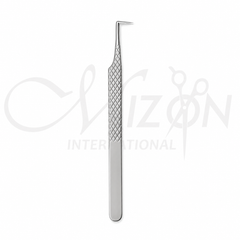 Mizon International 90 Degree Eyelash Tweezers Nude 12 cm | Premium Surgical Stainless Steel Professional Lash Extension Tweezers