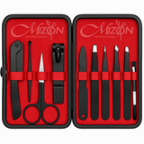 Mizon International 9PCS eyebrow tweezers set with case for women and men facial hair grooming and precision eyebrow shaping