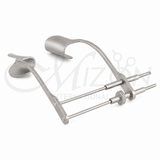 Mizon International Adjustable Mechanical Speculums featuring a precision mechanical adjustment mechanism, ophthalmic working profile, ergonomic handling, and professional eye surgical instrument construction.