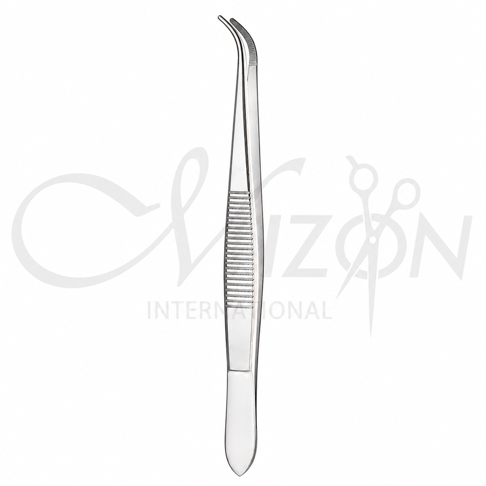 Curved Adson Tissue Forceps with 1x2 Teeth – Stainless Steel Surgical Instrument