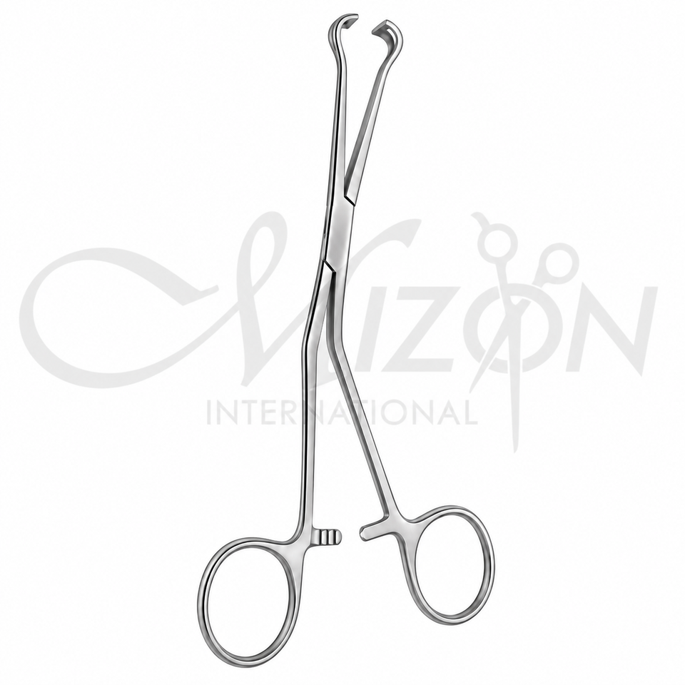 Mizon International Allis-Babcock Tissue Forceps angled to side 6 1/4 inch 16cm surgical instrument