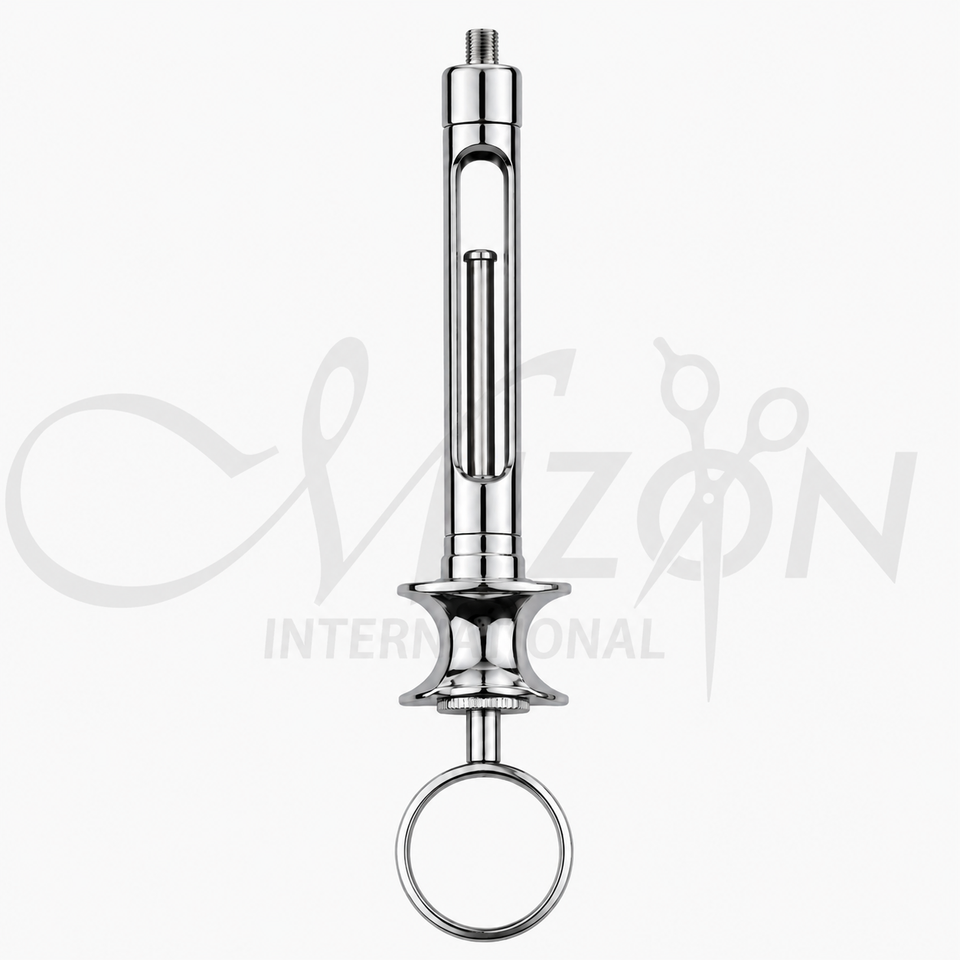 Mizon International Aspirating Dental Syringe featuring an ergonomic professional design, precision anesthetic delivery function, integrated aspiration mechanism, and controlled handling for dental anesthesia procedures in professional dental clinics.