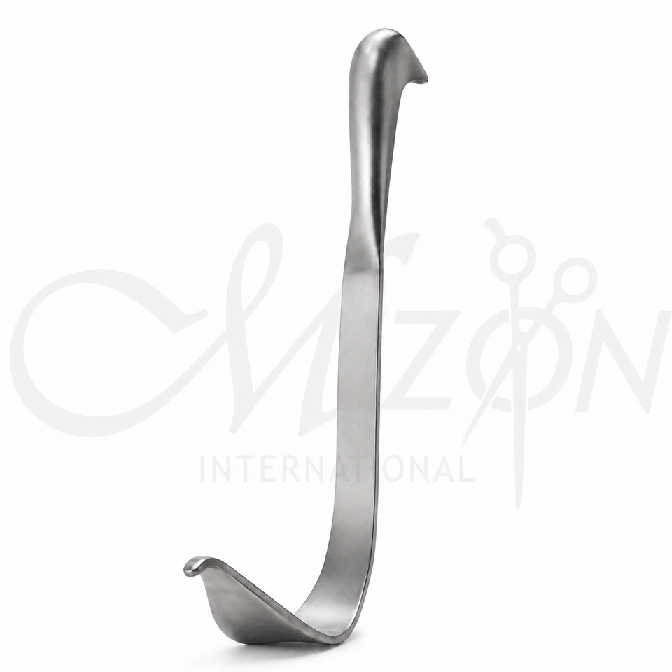 Mizon International Aufranc Cobra Retractor hand-held spine surgical instrument with precision curved retractor blade and ergonomic grip