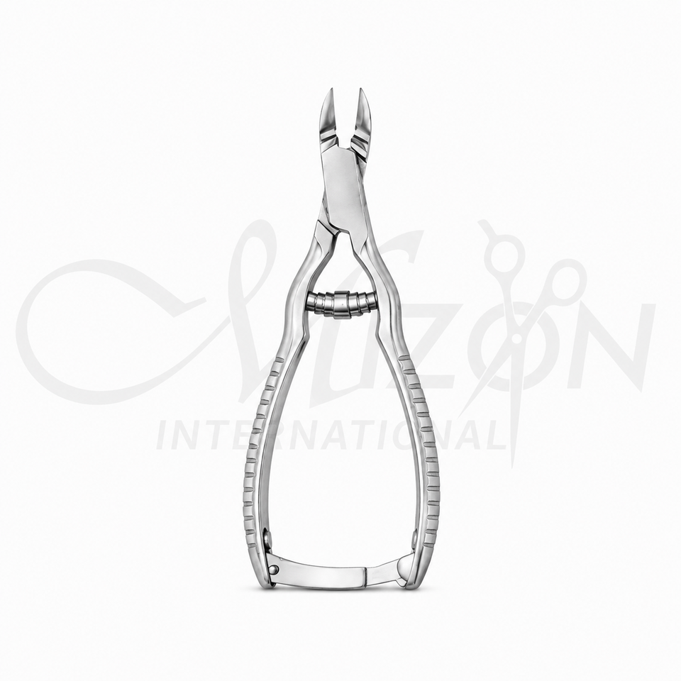 Barrel Spring Toenail Nipper Stainless Steel with Lock Handle Professional Nail Care Tool by Mizon International
