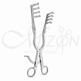 Mizon International Beckman Retractor self-retaining surgical instrument with hinged arms and precision pronged blades