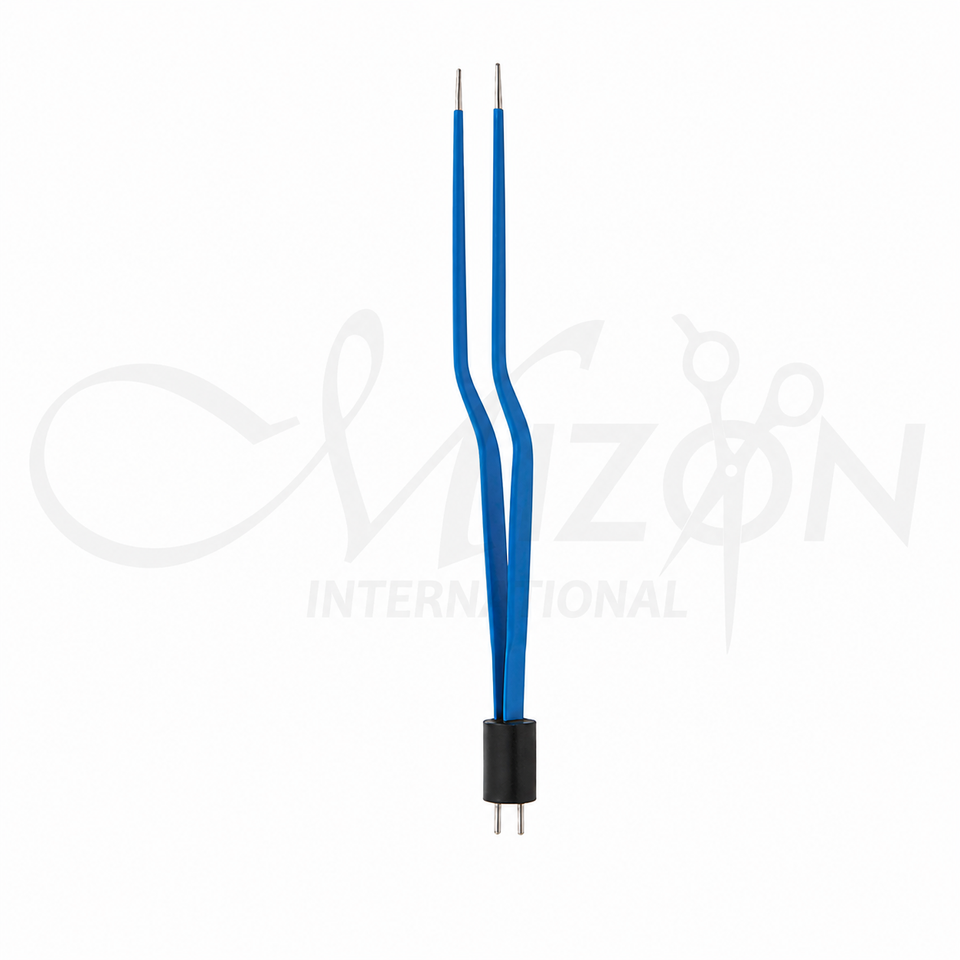 Bipolar Jansen Bayonet Forceps Non-Stick Bipolar Electrosurgical Forceps by Mizon International