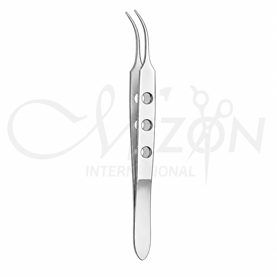 Bishop-Harmon Curved Tissue Forceps 1×2 Teeth Stainless Steel Ophthalmic Surgical Instrument by Mizon International