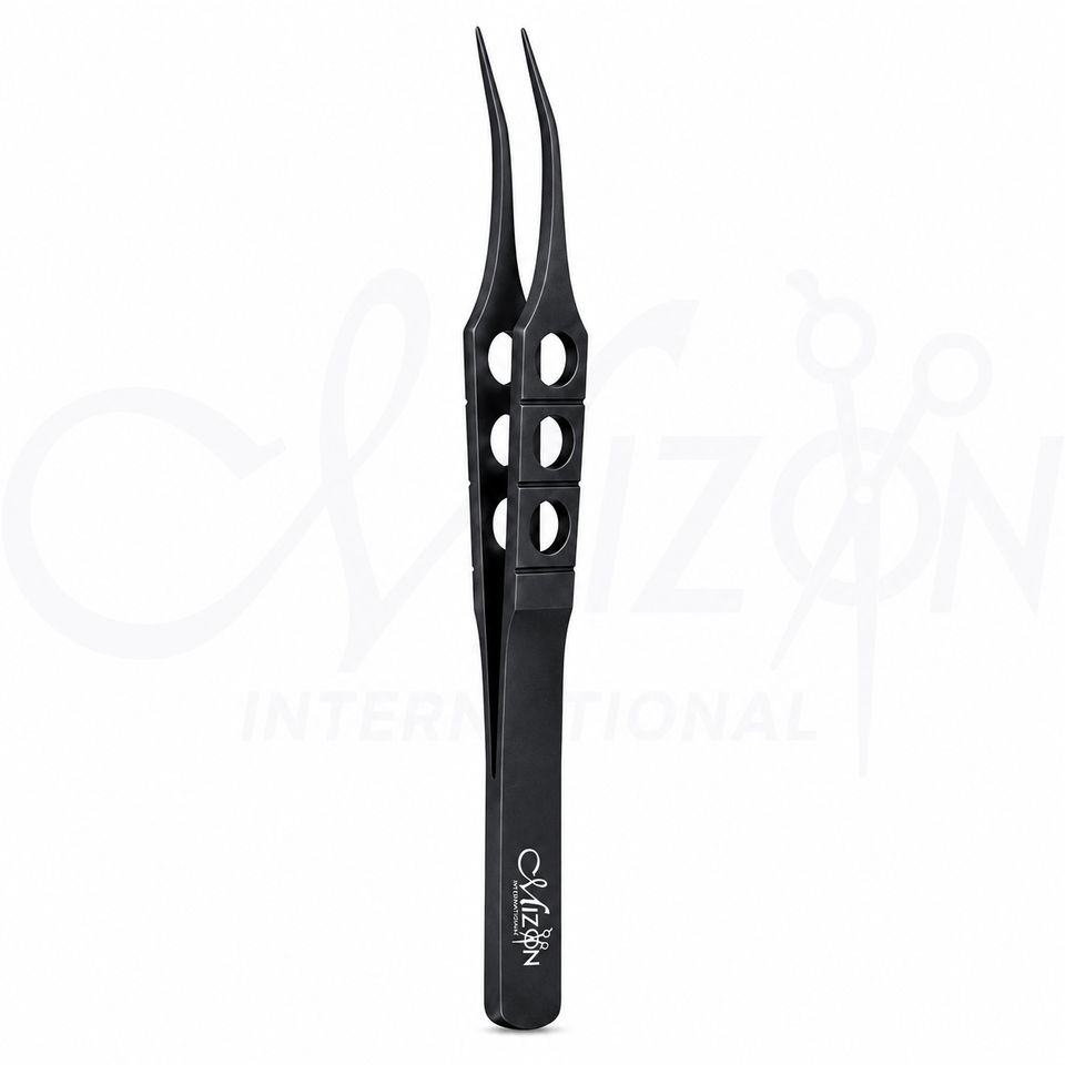 Bishop-Harmon Forceps 9cm Titanium Tweezers with 1x2 Teeth by Mizon International