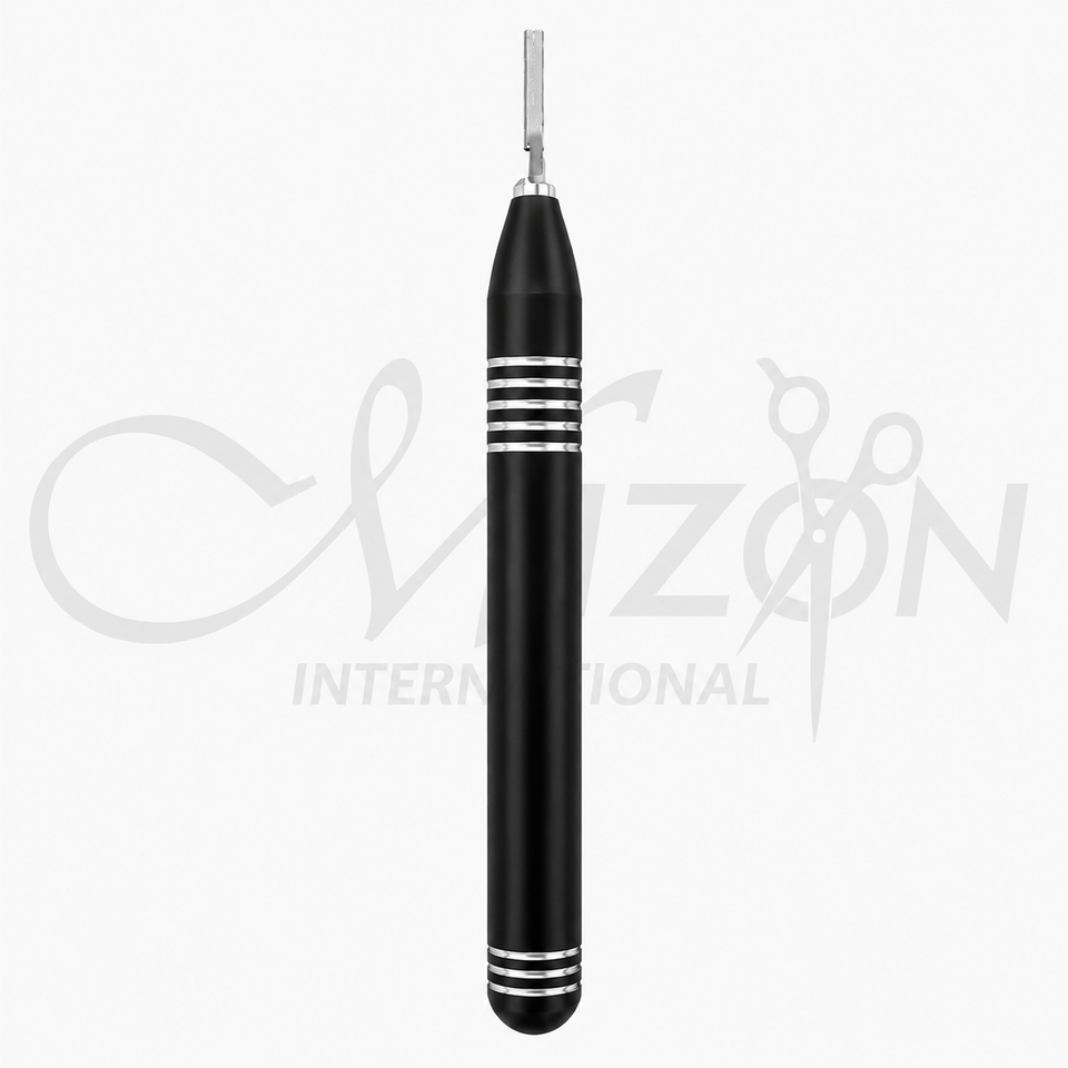 Black Ergonomic Scalpel Handle with Metal Blade Fitting by Mizon International