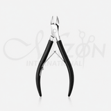 Black Stainless Steel Cuticle Nipper Nail Cutter with Rubber Grip Professional Manicure Tool by Mizon International