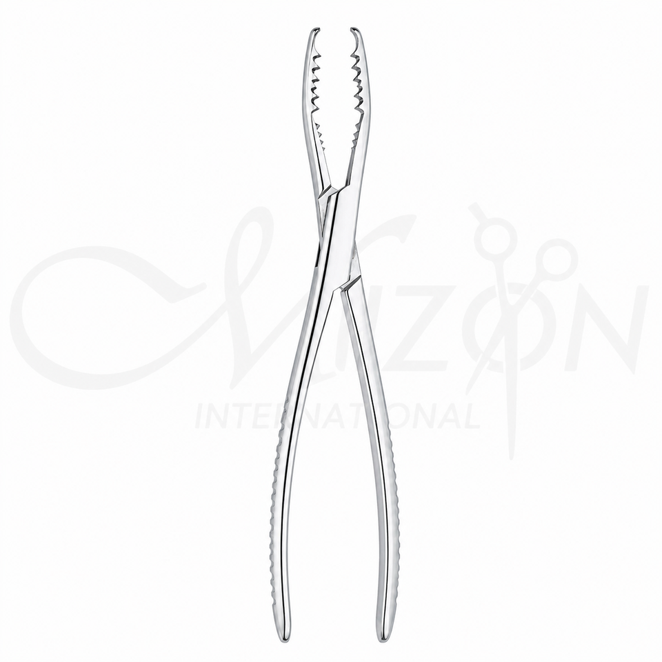 Mizon International Bone Holding Forceps featuring precision bone-grasping jaws, surgical-grade stainless steel construction, ergonomic handling, and reusable professional design for orthopedic and trauma procedures.