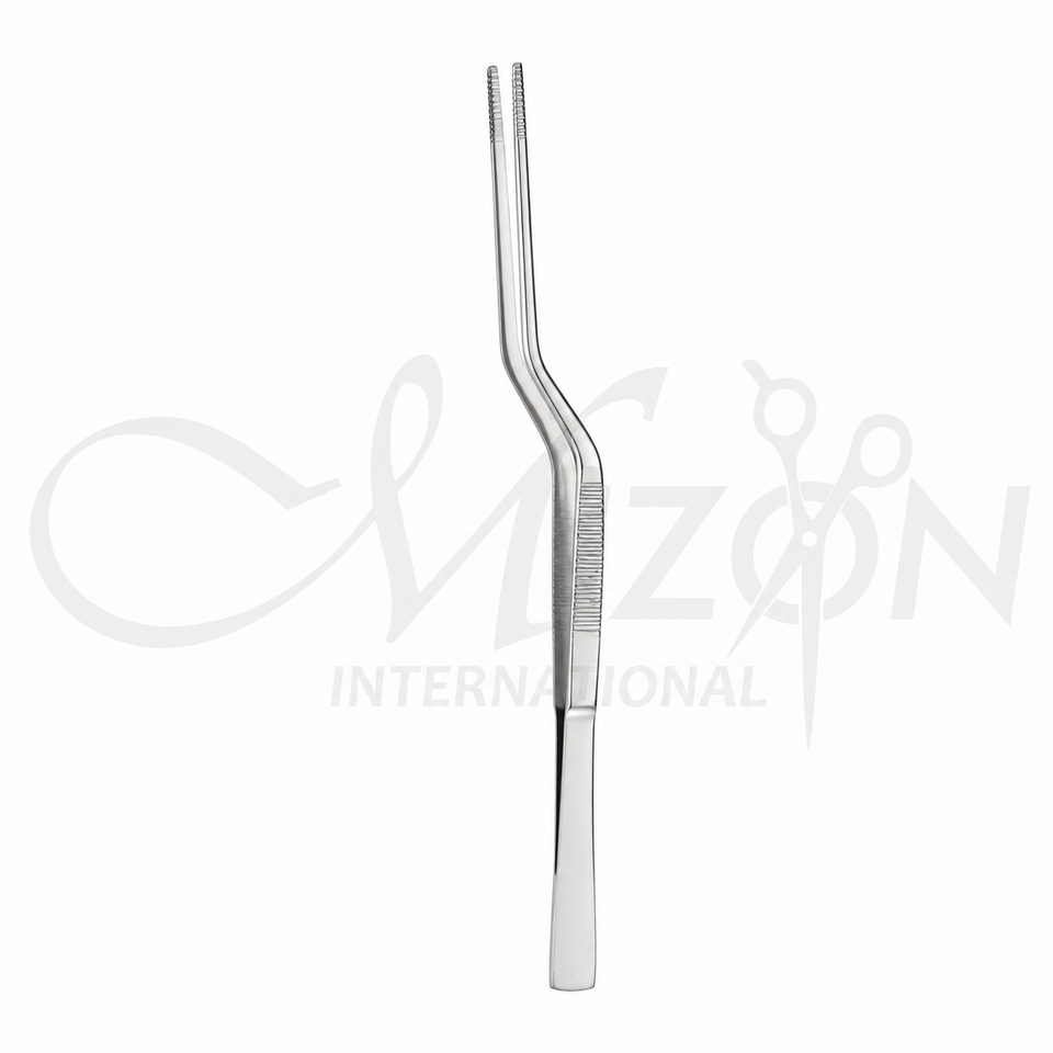 Brown Cushing Bayonet Forceps 7.25 Inch Toothed Stainless Steel Surgical Instrument by Mizon International