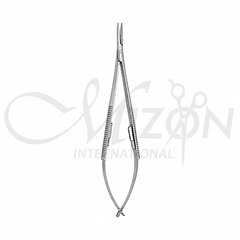 Castroviejo Needle Holder Curved 14 cm TC | Tungsten Carbide Ophthalmic Microsurgical Instrument
