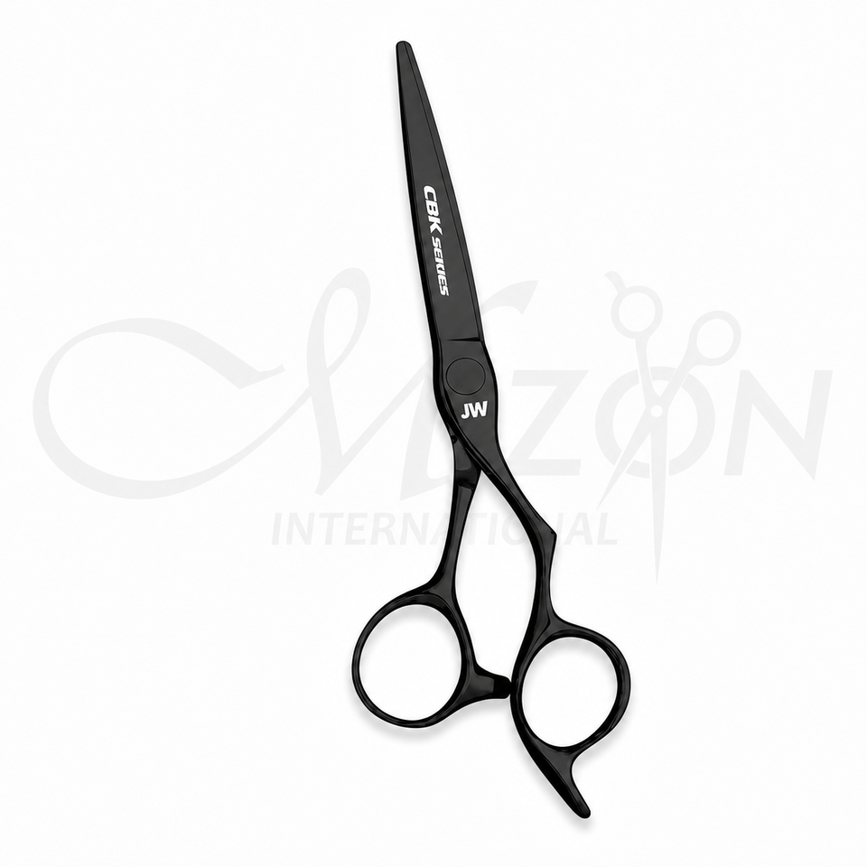 JW CBK Series 6.0 Inch Hair Cutting Scissors | Black Titanium Barber Shears | Mizon International