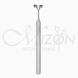 Mizon International stainless steel corneal marker with wide dual-grooved tip and ergonomic hexagonal handle