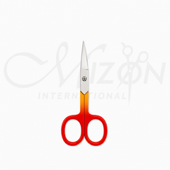 Mizon International Professional Curved Nail Scissors | Premium Surgical Stainless Steel Manicure & Pedicure Scissors with Ergonomic Red & Orange Handles