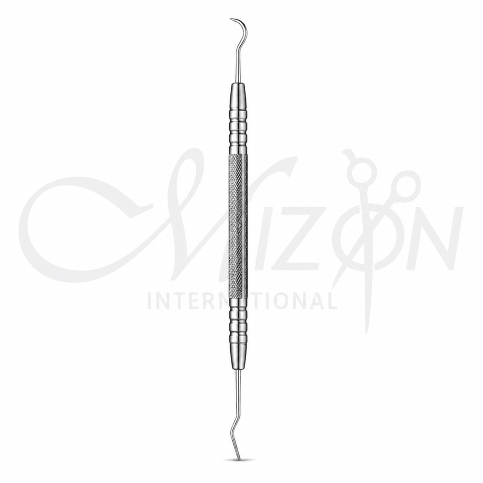 Mizon International curved needle holder 5 inch made from surgical-grade stainless steel with ergonomic hollow-pattern handle