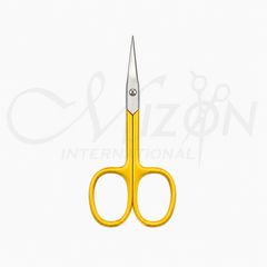 Mizon International Professional Cuticle Nail Scissors | Premium Surgical Stainless Steel Precision Manicure & Pedicure Scissors with Yellow Finger Loops