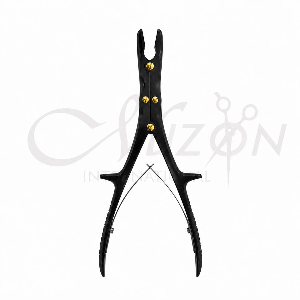 Mizon International DeBakey Curved Tissue Forceps featuring a curved working profile, fine DeBakey atraumatic tissue-gripping tips, ergonomic thumb-forceps handle, precision construction, and reusable autoclavable design for vascular, cardiovascular, general surgery, and microsurgical procedures.