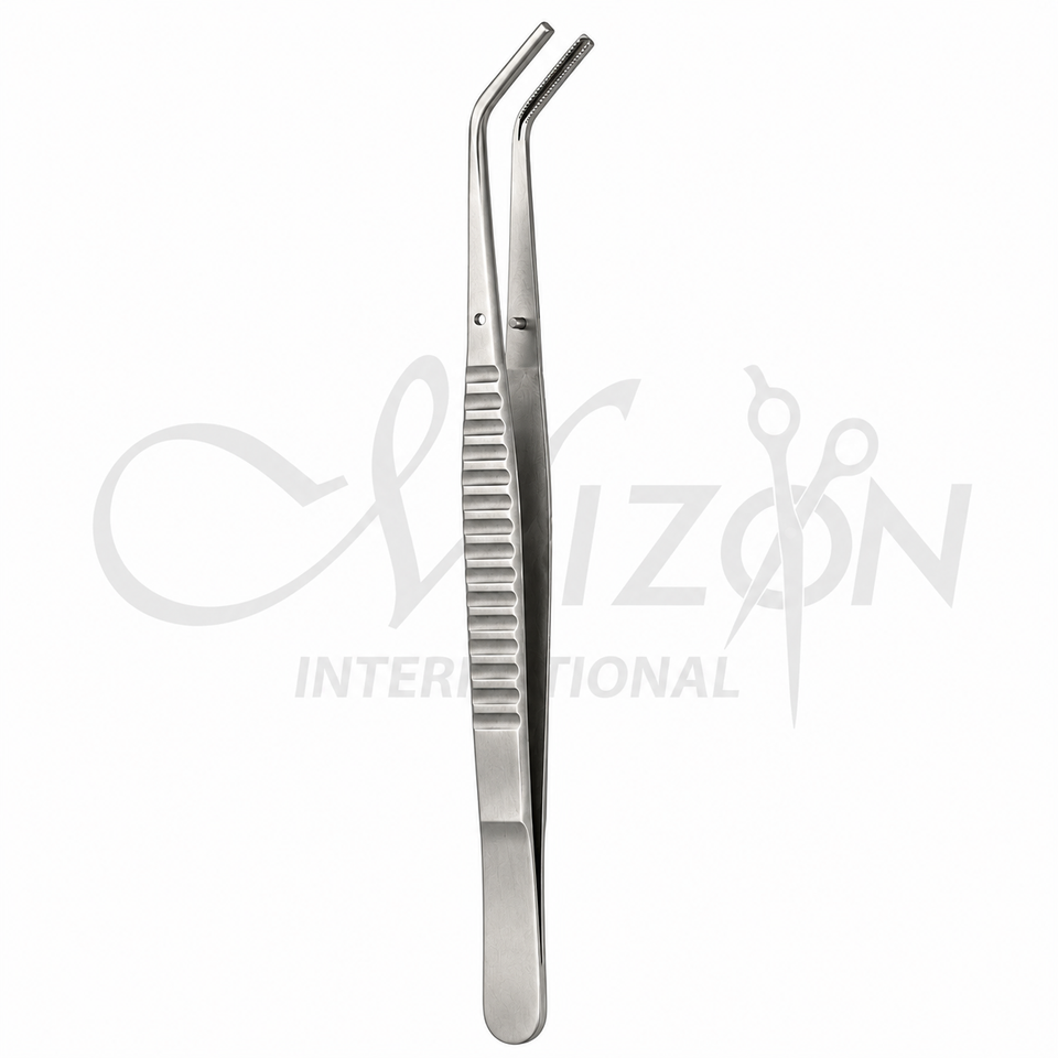 DeBakey Curved Tissue Forceps Atraumatic Vascular Surgical Instrument by Mizon International