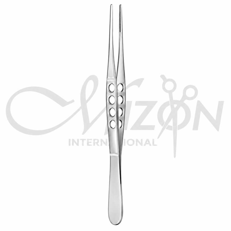 Mizon International DeBakey Tissue Forceps SPDT-130 6 inch 15.2cm atraumatic teeth 1.5mm wide tips