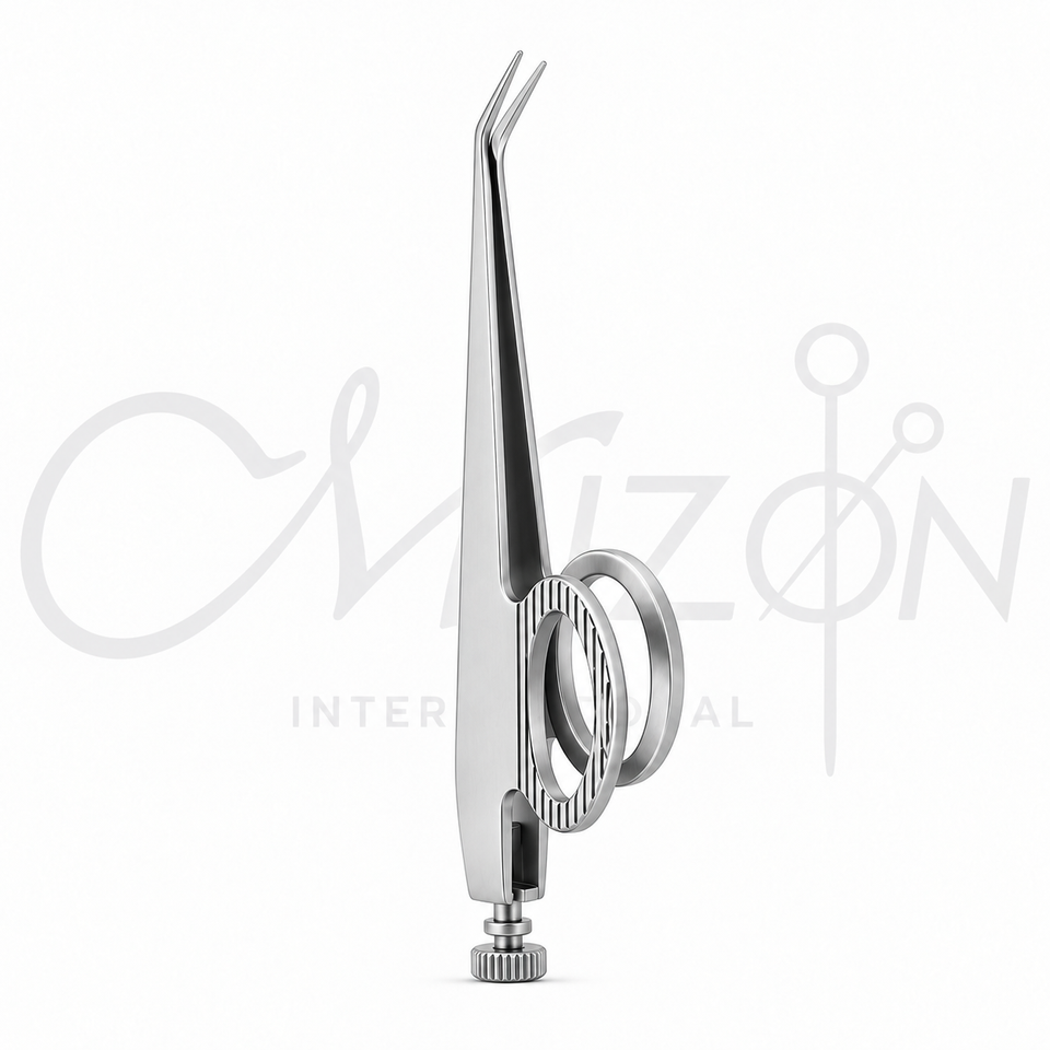 Mizon International De Weckers Ophthalmic Scissors 6 cm featuring compact precision blades, stainless steel construction, ergonomic ring handles, and professional design for delicate ophthalmic procedures.
