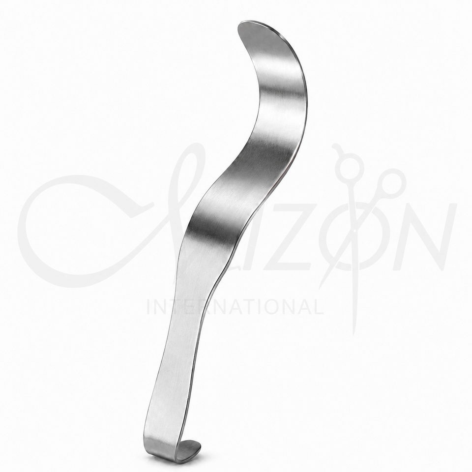 Mizon International Deaver Retractor 1 Inch X 13 Inch with Solid Handle, curved 25 x 330 mm stainless steel surgical retractor