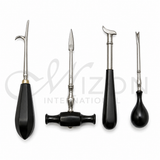 Mizon International Dental Elevators Premium Medical-Grade Surgical Stainless Steel Tooth Extraction Instruments with Precision Working Tips, Ergonomic Textured Non-Slip Handle and Satin Finish for Root Elevation, Luxation, Oral Surgery, Maxillofacial Procedures, Hospitals and Dental Clinics