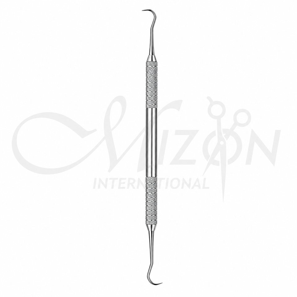 Mizon International Dental Sickle Scaler featuring Premium Medical-Grade Surgical Stainless Steel Construction, Precision Sickle Working Tip, Ergonomic Knurled Non-Slip Handle, Satin Anti-Glare Finish, Professional Dental Instrument for Plaque, Tartar & Supragingival Calculus Removal, Preventive Dentistry, Periodontal Therapy, and General Dental Procedures.