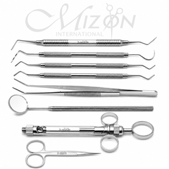 Dental Crown Prep Tray Setup 8PCS | Stainless Steel Instrument Set | Mizon International