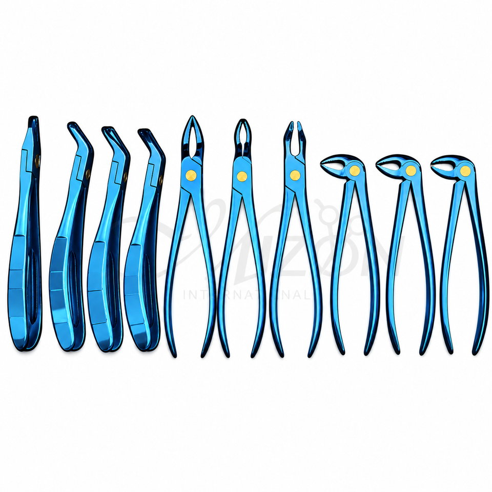 Mizon International Dental Extraction Forceps Set featuring professional medical-grade stainless steel tooth extraction forceps designed for dental extraction procedures, oral surgery, and professional dental practice use.