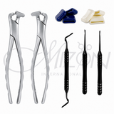 Mizon International Dental Forceps Kit – Set of 5 featuring professional medical-grade stainless steel dental extraction forceps with ergonomic handles, precision working ends, durable construction, and reusable design for tooth extraction and oral surgery.