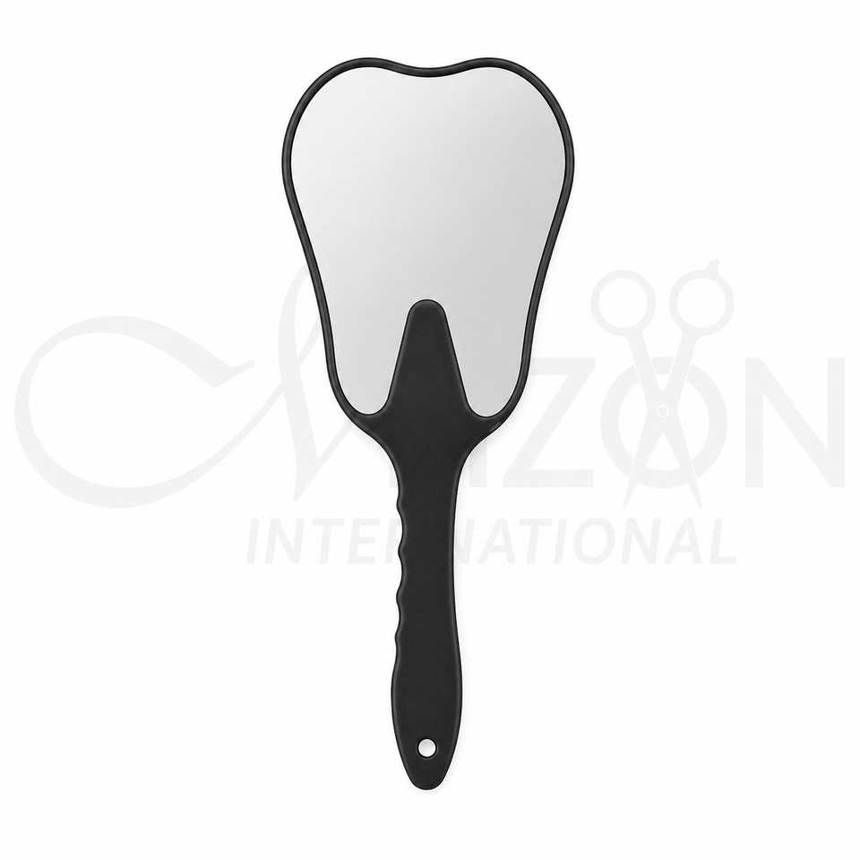 Blue Dental Hand Mirror for Oral Examination with Ergonomic Handle by Mizon International