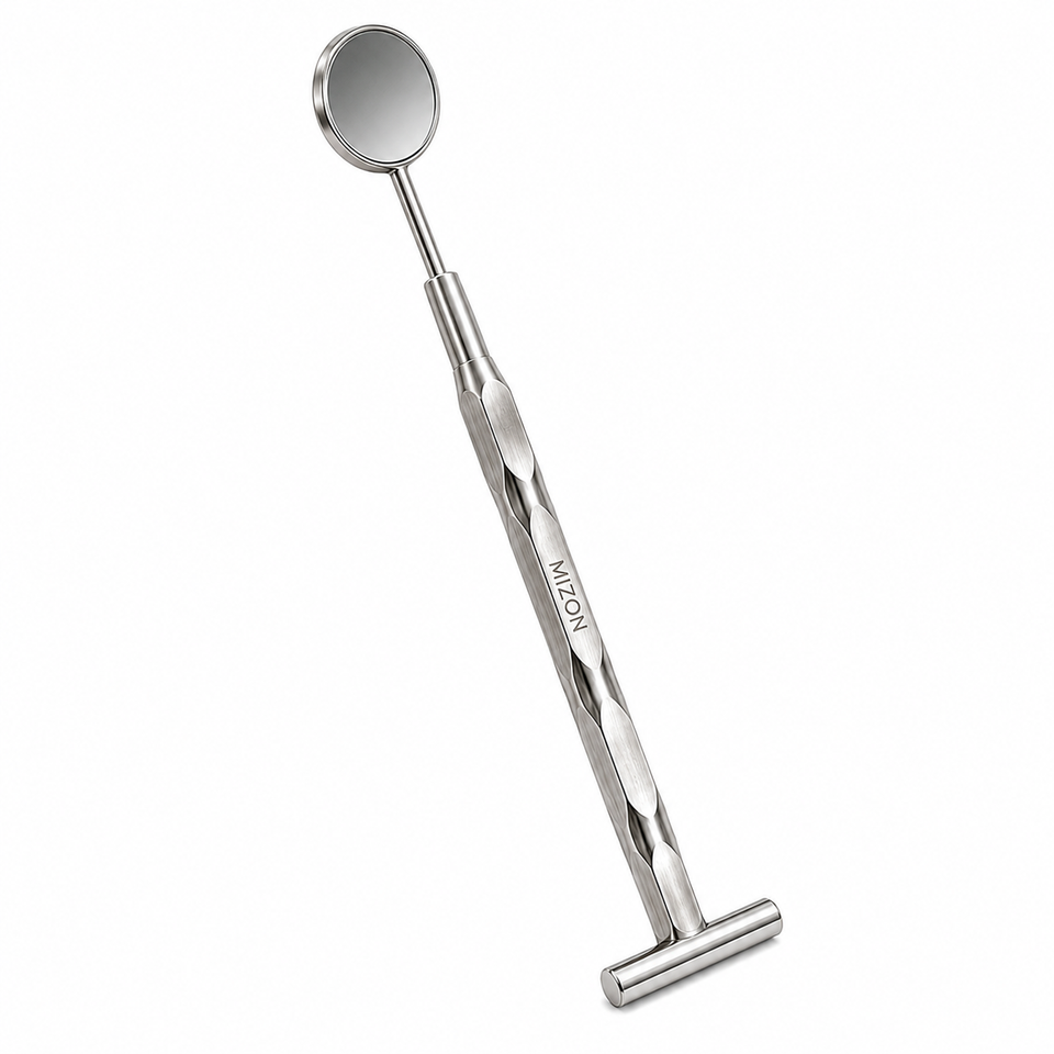 Stainless Steel Dental Mouth Examination Mirror with Ergonomic Handle by Mizon International
