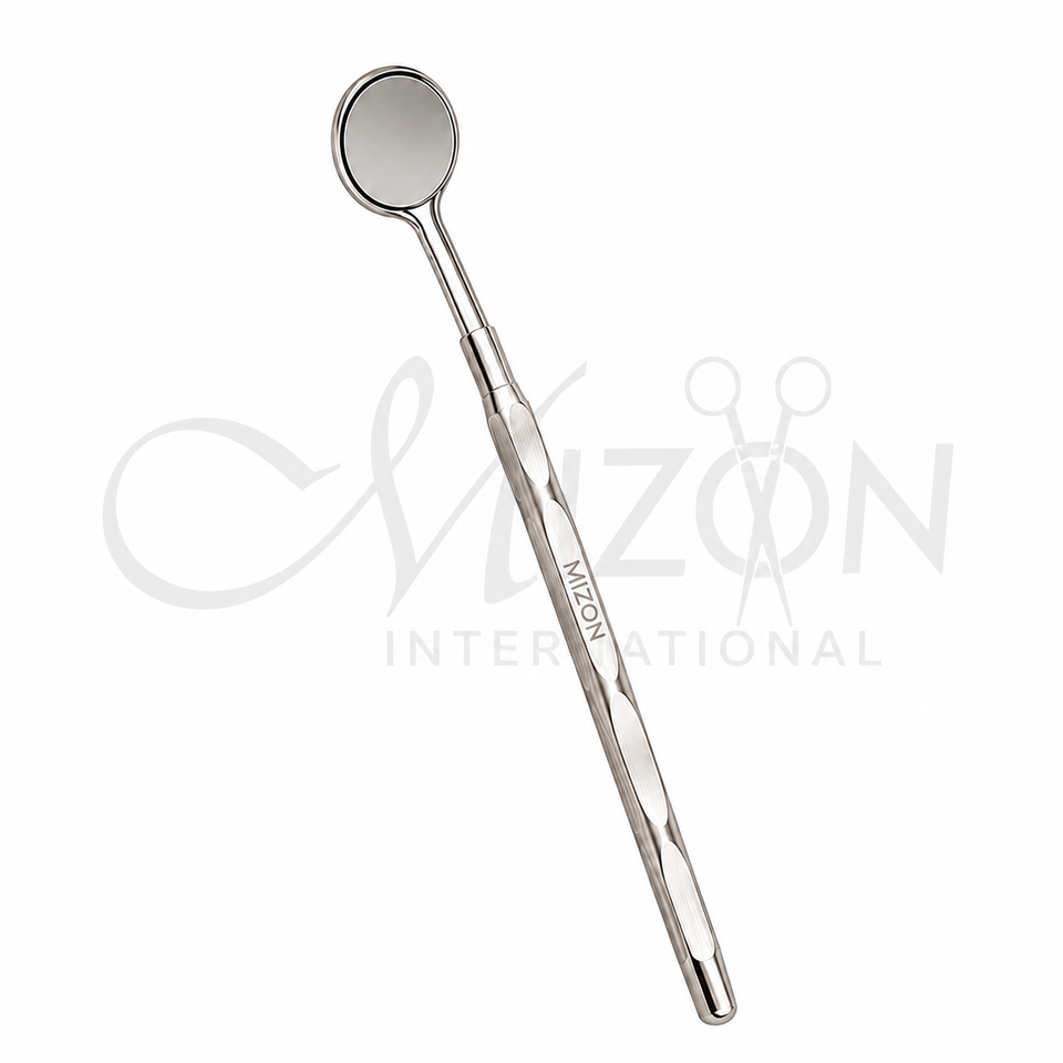 Stainless Steel Dental Mouth Examination Mirror with Ergonomic Handle by Mizon International