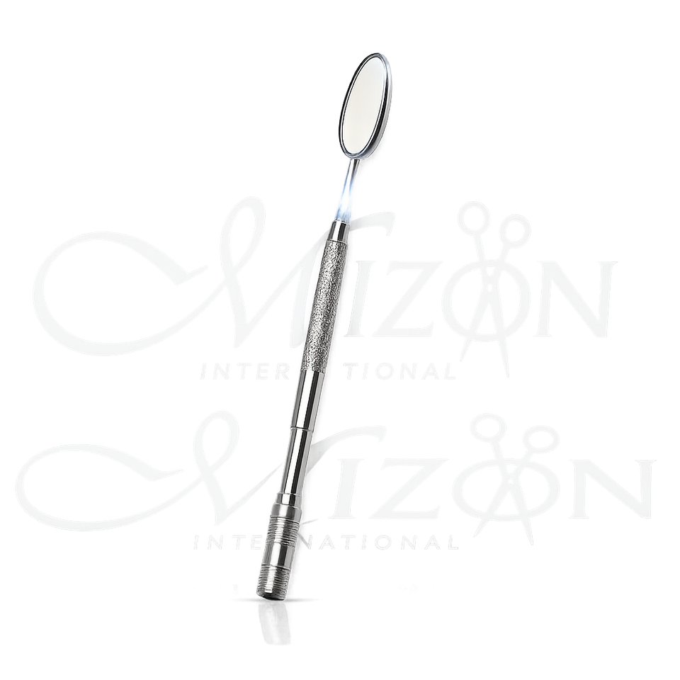 Dental Mouth Mirror with LED Light – Illuminated Stainless Steel Dental Examination Mirror by Mizon International