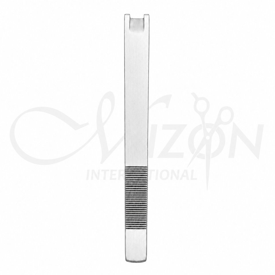 Mizon International 14.5cm Dingman Otobrader with U-shaped tip and textured flat stainless steel handle