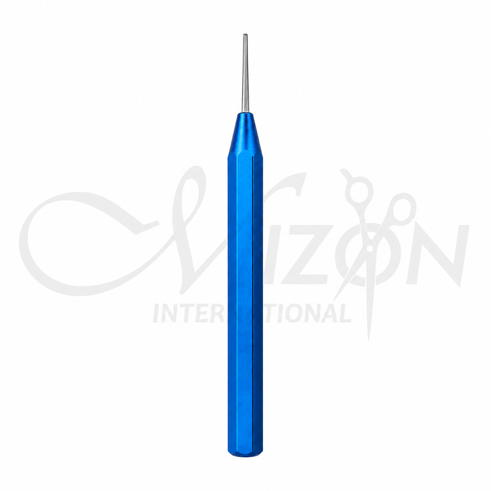 Mizon International Dingman Otobrader 14.5cm with U-shaped serrated tip and blue textured flat handle