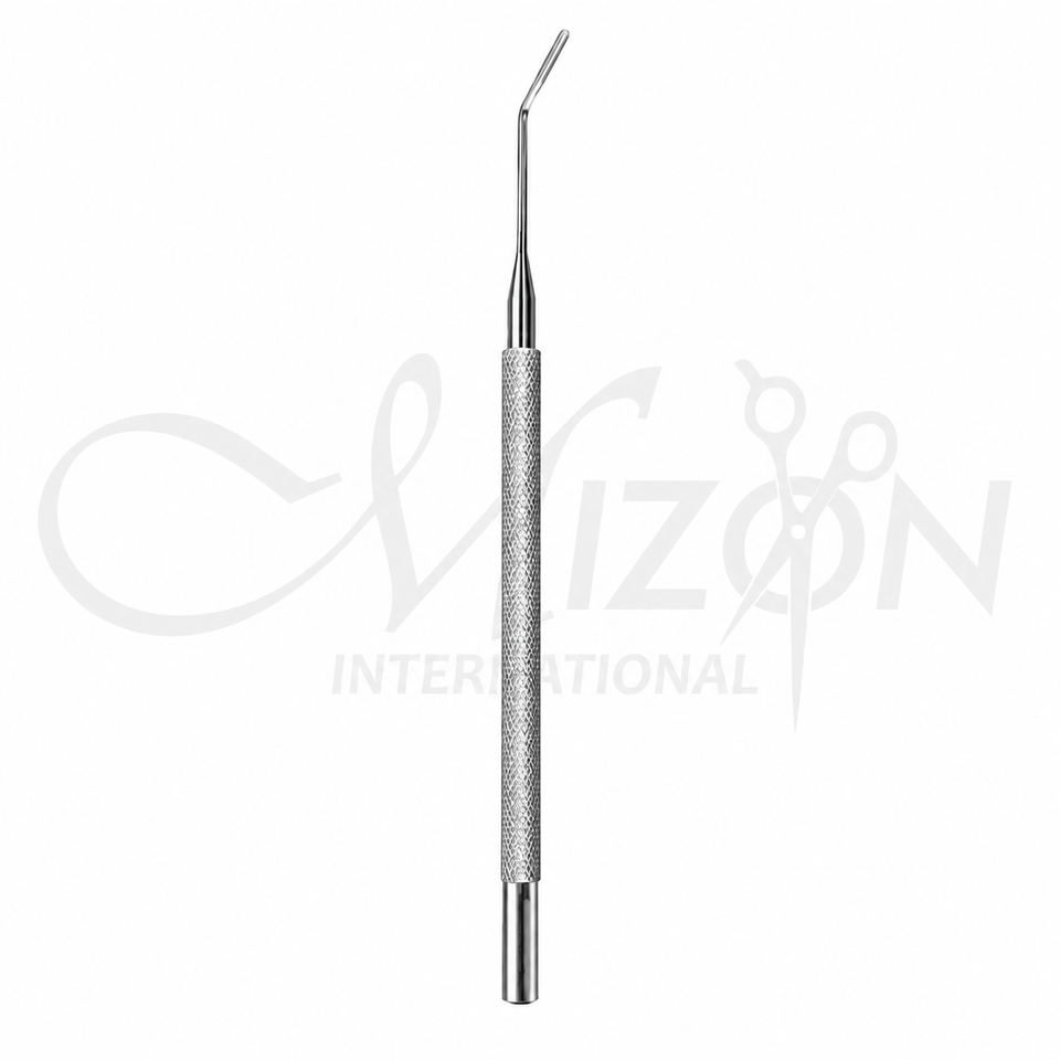 Mizon International Dingman Otobrader 17.5cm with angled beveled tip and knurled stainless steel handle