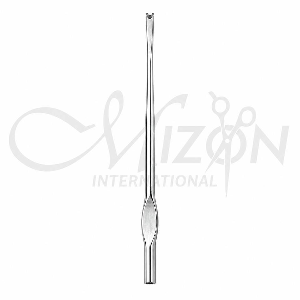 Mizon International 18.5cm Dingman Otobrader with thumb-shaped tip and solid stainless steel ergonomic handle