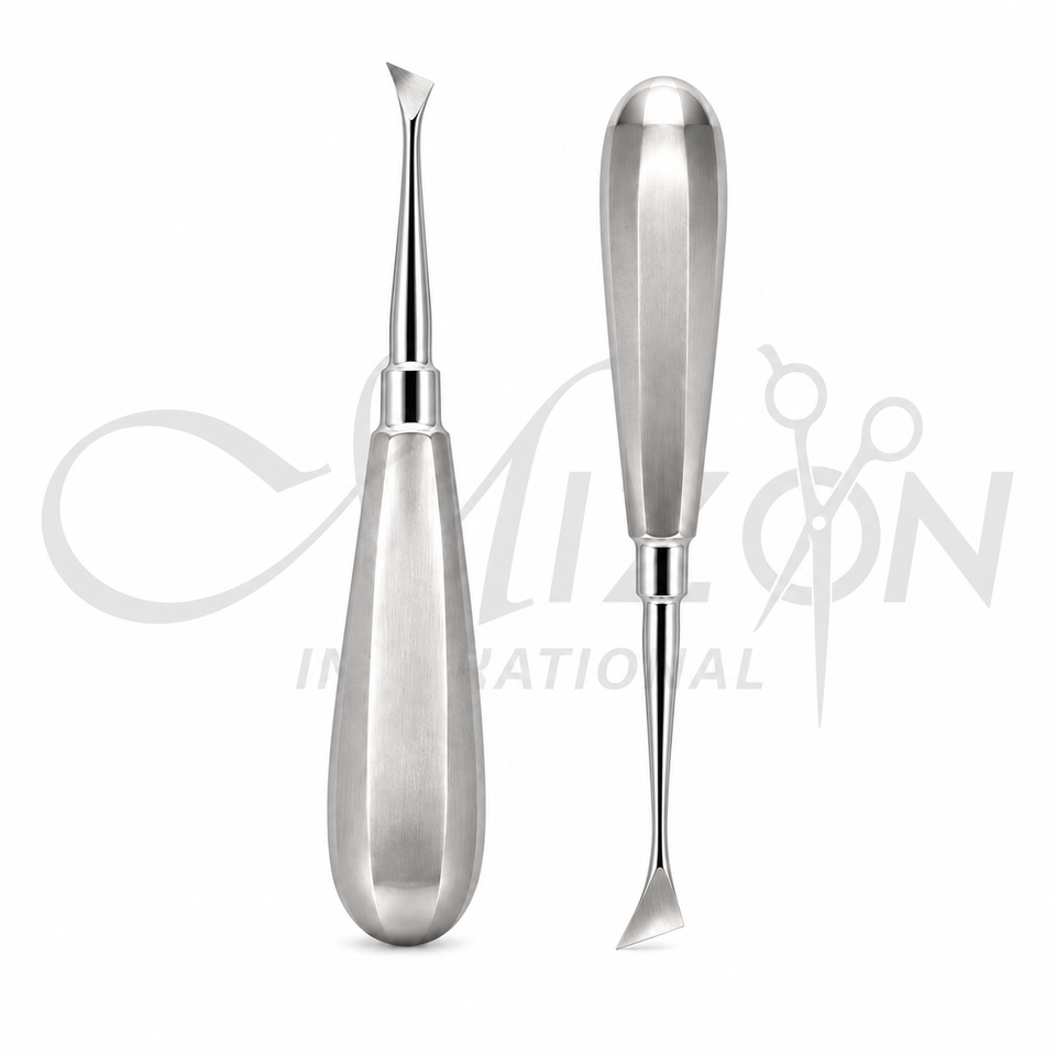 Mizon International Elevator Cryer Set of 2 Premium Stainless Steel Dental Root Elevators for Tooth Extraction and Oral Surgery