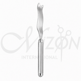 Mizon International Femoral Neck Elevator 15 1/4 Inch 387mm with 38mm serrated blade and 159mm extended handle for orthopedic surgical applications