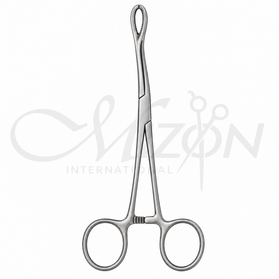 Mizon International Foerster Sponge Forceps curved serrated jaw 7 inch 180mm surgical sponge holding instrument
