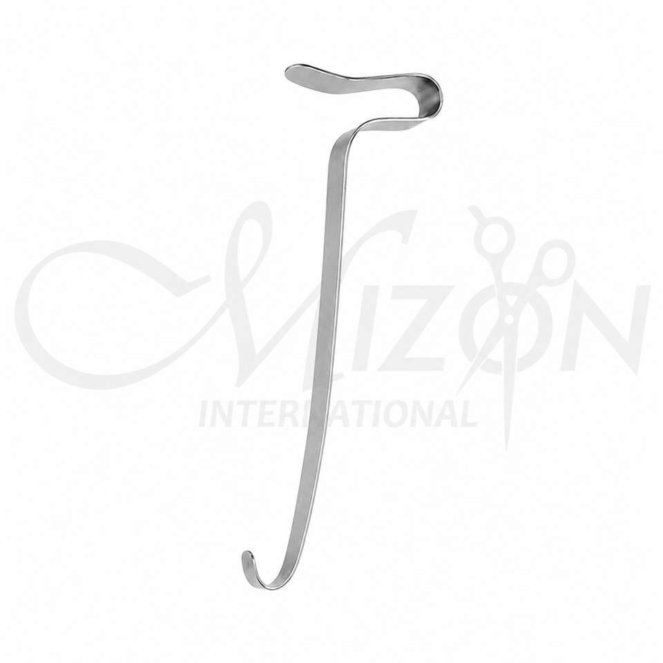 Freeman Flap Retractor made from premium stainless steel with a curved single-ended blade for precise tissue retraction during surgical procedures by Mizon International.