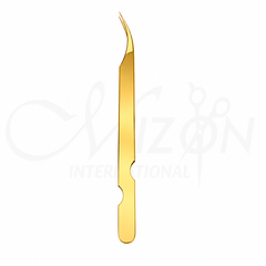Mizon International Gold Classic Crane Lash Tweezers | Premium Gold-Plated Surgical Stainless Steel Professional Eyelash Extension Tweezers